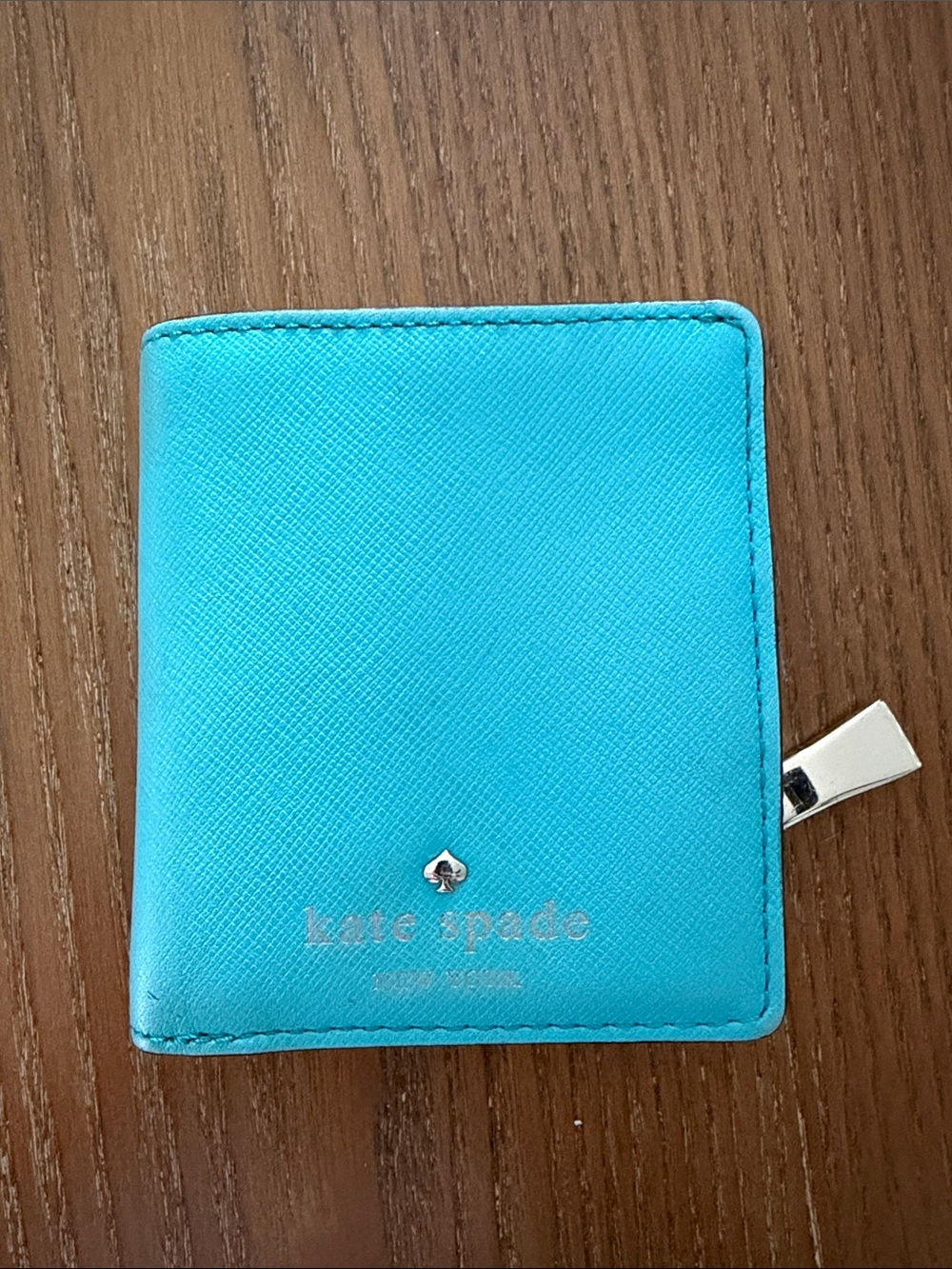 kate spade Turquoise Saffiano Zip Wallet